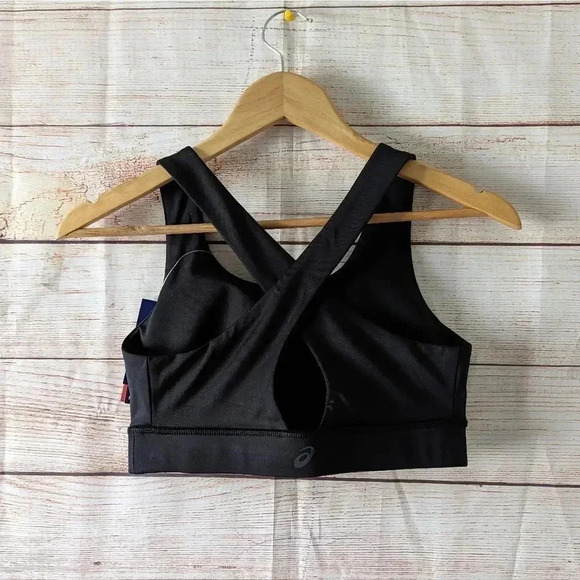 ASICS Women's Size M/M , Lyte Speed Performance Padded Bra Black Cross Back - Picture 3 of 10